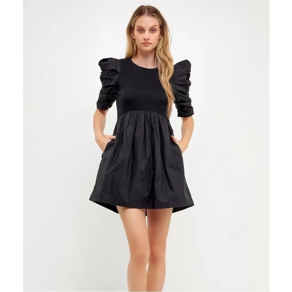 english factory pleated mini dress English Factory